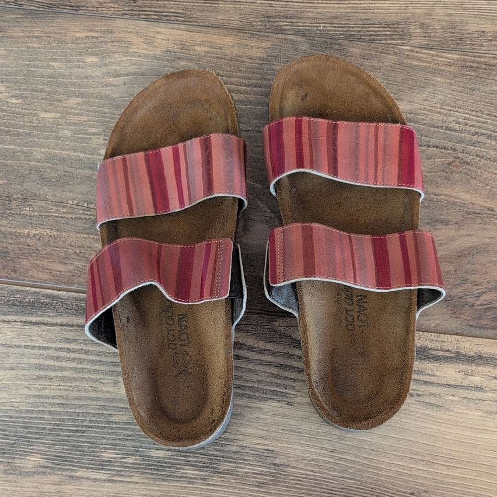 Naot Women's Bianca Red Stripe Double-Strap Sandals 37           AB146 - Picture 6 of 6